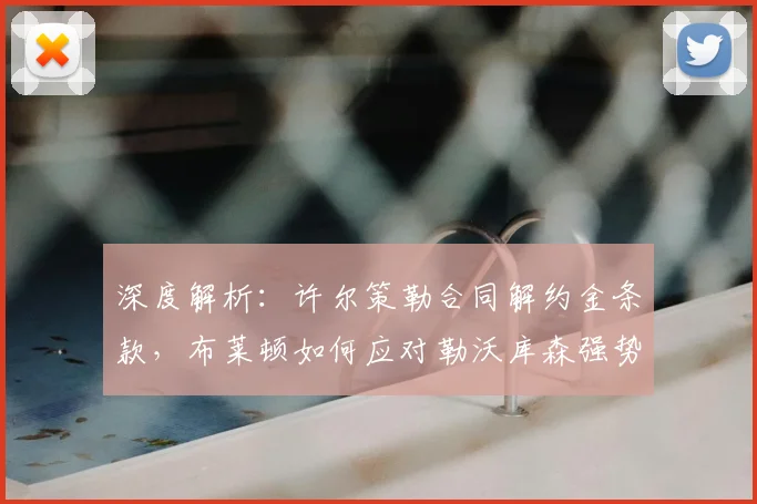 深度解析:许尔策勒合同解约金条款,布莱顿如何应对勒沃库森强势挖角?